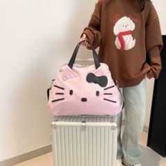 Túi Xách Nữ Hello Kitty Dáng Duffle Quai Da Cao Cấp - Túi Đeo Chéo Du Lịch Đi Học Đi Chơi Cực Dễ Thương Hot Trend