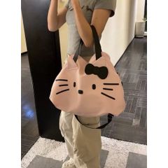 Túi Xách Nữ Hello Kitty Dáng Duffle Quai Da Cao Cấp - Túi Đeo Chéo Du Lịch Đi Học Đi Chơi Cực Dễ Thương Hot Trend