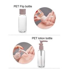Bộ Chiết Mỹ Phẩm Du Lịch Silicon Cao Cấp - Sét Chai Lọ Chiết Dầu Gội Sữa Tắm Lotion Tiện Lợi Kháng Khuẩn Có Túi Zip