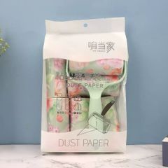 Con Lăn Bụi Quần Áo Họa Tiết Cute - Bộ Cây Lăn Bụi Kèm 6 Lõi Thay Thế Làm Sạch Lông Thú Cưng, Ga Giường, Sofa