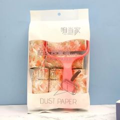 Con Lăn Bụi Quần Áo Họa Tiết Cute - Bộ Cây Lăn Bụi Kèm 6 Lõi Thay Thế Làm Sạch Lông Thú Cưng, Ga Giường, Sofa