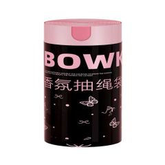 Cuộn 100 Túi Rác Đen Dây Rút Tự Động In Họa Tiết Nơ Sang Trọng, Túi Đựng Rác Gia Đình Siêu Dai Chống Rò Rỉ