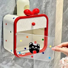 Hộp Đựng Giấy Vệ Sinh Gắn Tường Kèm Nơ và Sticker Xinh Xắn