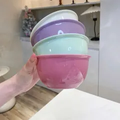 Bộ Bát Ăn Cơm Gốm Sứ Pastel Kèm Thìa Cao Cấp - Chén Sứ Decor Phong Cách Hàn Quốc Macaron Xinh Xắn