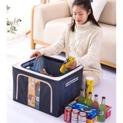 Túi Vải Đựng Quần Áo Khung Sắt Đa Năng - Thùng Đựng Chăn Màn Đồ Chơi Gấp Gọn Có Khung Thép Chắc Chắn