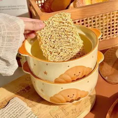 Thố Sứ Có Tay Cầm Kèm Nắp Chống Nóng, Bát Đựng Soup Salad Decor Hình Gấu Và Trái Cây Cao Cấp Dùng Được Lò Vi Sóng