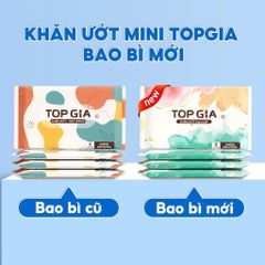 Combo 10 Gói Khăn Ướt Mini TopGia Cao Cấp - Khăn Giấy Ướt Bỏ Túi Tiện Lợi, Không Mùi, An Toàn Cho Bé