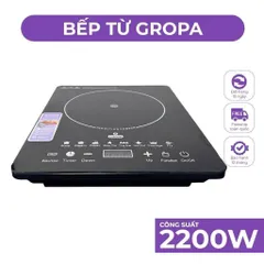 Bếp Từ Đơn GROPA Cao Cấp - Bếp Điện Từ Cảm Ứng Mặt Kính Chịu Nhiệt Kèm Nồi Lẩu Chống Dính Tiện Lợ