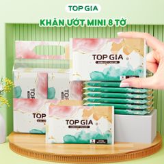 Combo 10 Gói Khăn Ướt Mini TopGia Cao Cấp - Khăn Giấy Ướt Bỏ Túi Tiện Lợi, Không Mùi, An Toàn Cho Bé