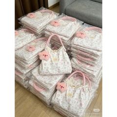 Túi Tote Vải Canvas Sozakka Beauté Họa Tiết Hoạt Hình Dễ Thương Kèm Móc Khóa Ngôi Sao Bông - Túi Xách Đeo Vai Nữ