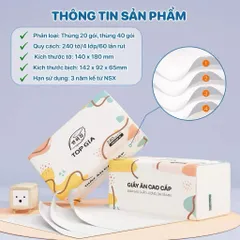 Khăn Giấy Rút Top Gia Gói 240 Tờ Giấy - Giấy Ăn Top Gia Mềm Mịn, Thấm Hút Tốt