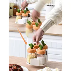Hũ Đựng Gia Vị Thủy Thủy Tinh Hình Xương Rồng Kèm Thìa, Bộ 4 Lọ Đựng Gia Vị Có Khay Cầm Tiện Lợi Decor Nhà Bếp