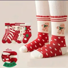 Tất Noel Họa Tiết Dễ Thương - Set 10 Đôi Tặng Lễ Giáng Sinh
