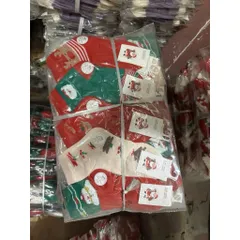 Tất Noel Họa Tiết Dễ Thương - Set 10 Đôi Tặng Lễ Giáng Sinh