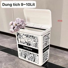 Thùng Rác Thông Minh Nhựa PP Vintage Sang Trọng - Dung Tích 10L, Tiện Dụng Cho Gia Đình