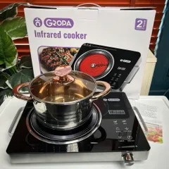 Bếp Hồng Ngoại Gropa 2200W Cao Cấp - Không Kén Nồi, Mặt Kính Cường Lực, Cảm Ứng Nhạy (Hàng Chính Hãng)