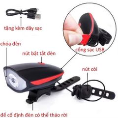 Đèn Xe Đạp LED Siêu Sáng Gắn Ghi Đông Chống Nước – Đèn Trước Xe Đạp Sạc USB An Toàn Khi Đi Đêm