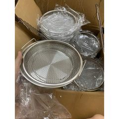 Khay Inox Kèm Vỉ Lưới Chất Liệu Inox Size 20cm - Tiện Lợi Cho Mọi Món Nướng