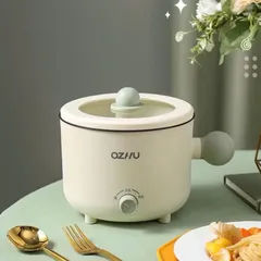 Nồi Lẩu Điện Mini Đa Năng 1.8L - Ca Nấu Mì Ozhu/Yueslila, 600W, Tặng Kèm Giá Hấp Tiện Lợi