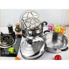 Thanh lý Nồi Hấp Inox Móp 2 Tầng & 3 Tầng Dùng Bếp Từ - Chất Lượng Cao, Giá Rẻ