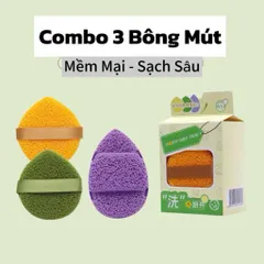 Bộ Sản Phẩm 3 Bông Mút Bọt Biển Rửa Mặt - Dụng Cụ Chăm Sóc Da Hiệu Quả