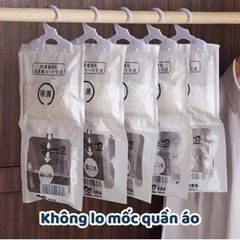Túi Hút Ẩm Khử Mùi 2 Ngăn Siêu Hút Ẩm 500ml - Chống Mốc, Nồm, Ẩm Có Móc Treo Tiện Lợi