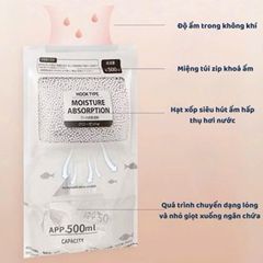 Túi Hút Ẩm Khử Mùi 2 Ngăn Siêu Hút Ẩm 500ml - Chống Mốc, Nồm, Ẩm Có Móc Treo Tiện Lợi