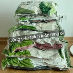 Sét 6 Túi Hút Chân Không Đựng Chăn Màn, Quần Áo - Kèm Bơm Điện Tiện Lợi