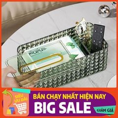 Hộp đựng khăn giấy đa năng kèm khay đựng đồ