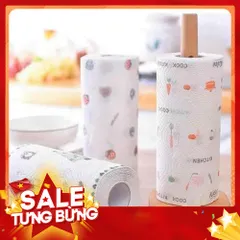 Cuộn khăn lau đa năng màu trăng, giấy lau bếp 50 tờ tiện lợi, tiết kiệm có thể giặt để tái sử dụng