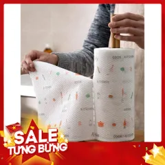 Cuộn khăn lau đa năng màu trăng, giấy lau bếp 50 tờ tiện lợi, tiết kiệm có thể giặt để tái sử dụng