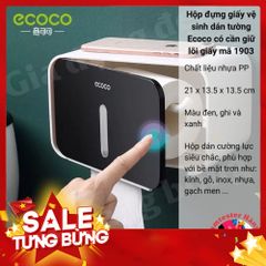 Hộp Đựng Giấy Vệ Sinh Ecoco Hình Chữ Nhật - Kèm Miếng Dán Cực Chắc