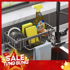 Giá Để Đồ Rửa Bát Tích Hợp Thanh Treo - Kích Thước 23cm, Tiện Lợi Cho Mọi Không Gian Bếp