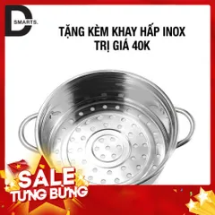 Nồi lẩu điện đa năng 18cm chống dính kèm vỉ hấp inox