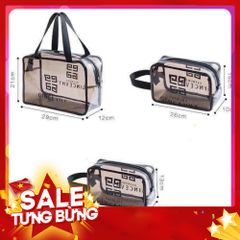Sét 3 túi đựng đồ du lịch trong suốt đủ size tiện dụng