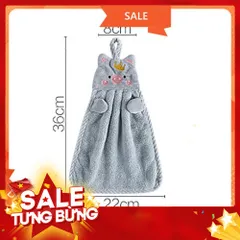 Khăn lau tay hình thú kèm dây treo siêu thấm
