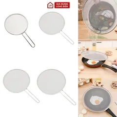 Nắp Chảo Chống Mỡ Bắn Size 28cm - Inox Dạng Lưới Chắc Chắn, Ngăn Dầu Mỡ Bắn Tung Tóe