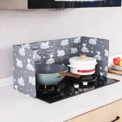Tấm Chắn Dầu Mỡ Vách Ngăn Nhôm - Gấp Gọn Tiện Dụng Cho Nhà Bếp Họa Tiết Hoa Văn