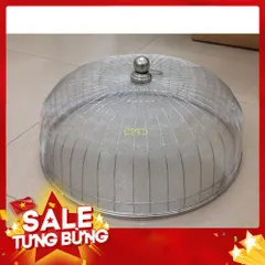 Lồng bàn tròn inox bao lưới đường kính 50cm giúp bảo vệ thức ăn, tránh bụi bẩn và côn trùng