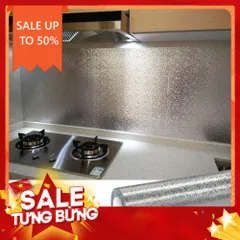 Cuộn Giấy Bạc Dán Bếp Kích Thước Dài 1m Rộng 60cm Chống Thấm, Chống Bám Bẩn Đa Năng