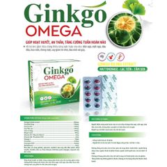GINKOMEGA 3 Q10 Giúp hoạt huyết dưỡng não, an thần tạo giấc ngủ sâu, đau mỏi vai gáy hộp 100 viên