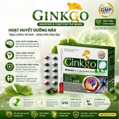 Ginkgo biloba, q10, cao đinh lăng giúp tăng lưu thông máu não, bổ não, cải thiện đau đầu, chóng mặt. H100v