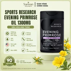 Viên Uống Dầu Hoa Anh Thảo Sports Research Evening Primrose Oil 1300mg 90 Viên Nang Mềm | Ép Lạnh Không Hexane, 10% GLA