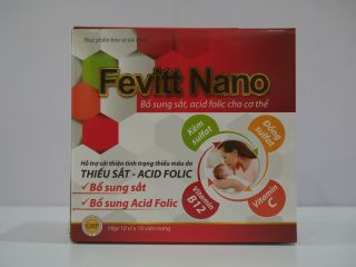 Fevitt Nano Bổ Sung Sắt- Acid Folic Cho Người Thiếu Máu- Hộp 100 Viên