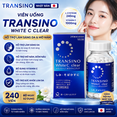 Viên Uống Trắng Da Transino White C Clear 240 Viên Nhật Bản Chính Hãng | Hỗ Trợ Làm Sáng Da, Mờ Nám & Đốm Nâu