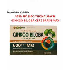Ginkgo Biloba Cere Brain Max 600mg++ Viên Bổ Não Thông Mạch Hỗ Trợ Tuần Hoàn Máu Não Hộp 100 Viên
