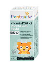 Siro hỗ trợ xương và răng chắc khoẻ Pentavite Vitamin D3 & K2 Infant & Kid liquid 30ml