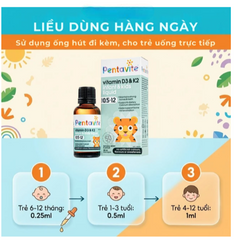 Siro hỗ trợ xương và răng chắc khoẻ Pentavite Vitamin D3 & K2 Infant & Kid liquid 30ml