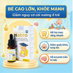 Dung dịch bổ sung Vitamin D3, DHA, EPA tăng đề kháng, giảm nguy cơ còi xương Vitamin D3+ DHA Hatro (20ml)