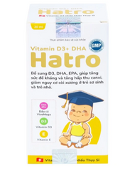 Dung dịch bổ sung Vitamin D3, DHA, EPA tăng đề kháng, giảm nguy cơ còi xương Vitamin D3+ DHA Hatro (20ml)